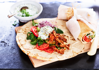 Gyros with tzatziki