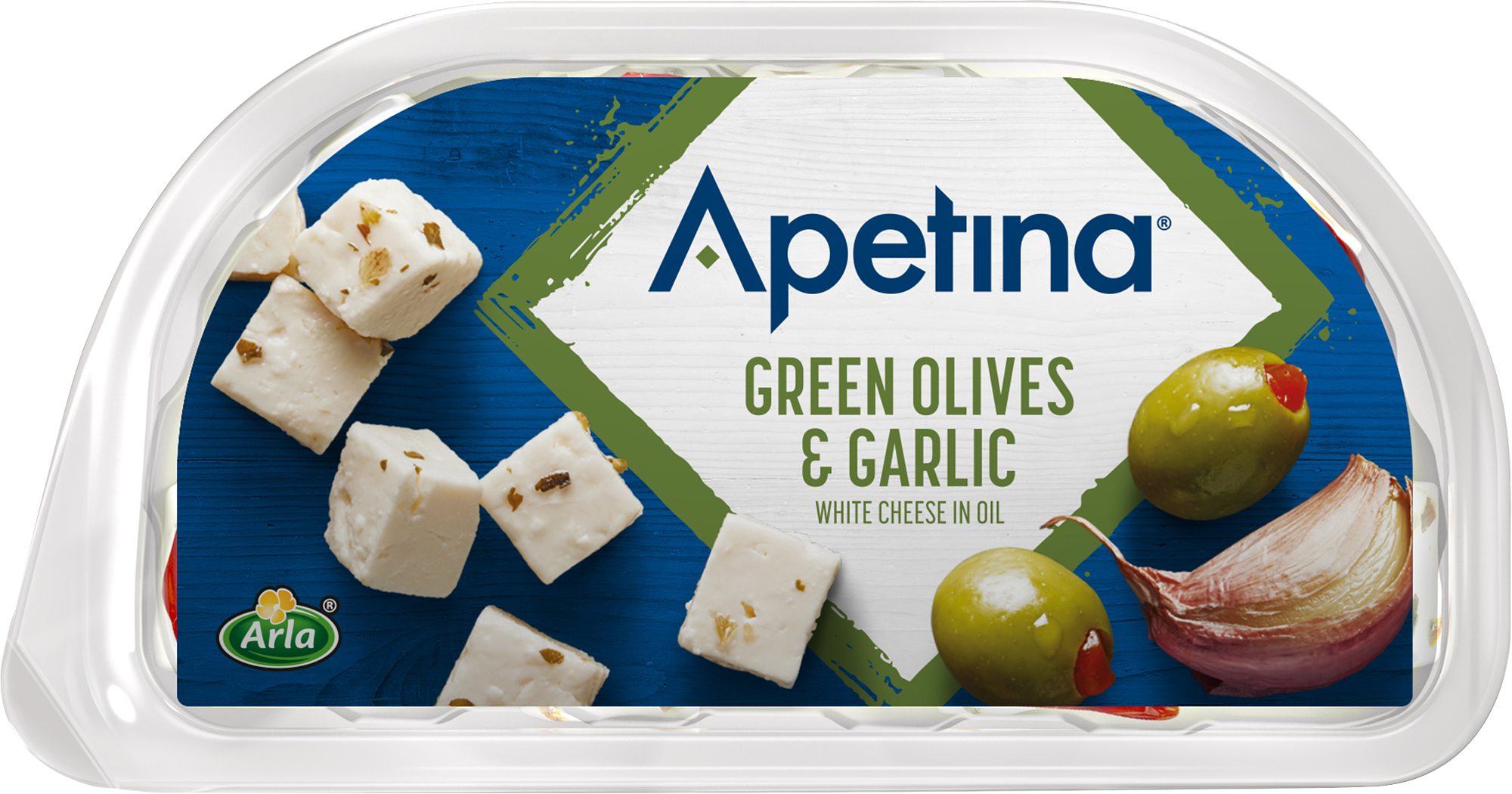 Apetina snack vihreät oliivit ja valkosipuli 100g