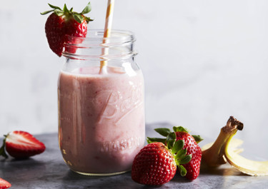 Jordbær- og banansmoothie
