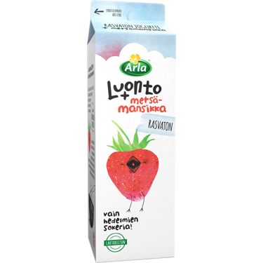 Arla Luonto+ AB rasvaton metsämansikkajogurtti 1kg laktoositon