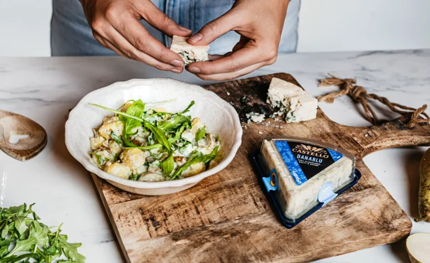 Gnocchi met blauwe kaas en peer van Chickslovefood