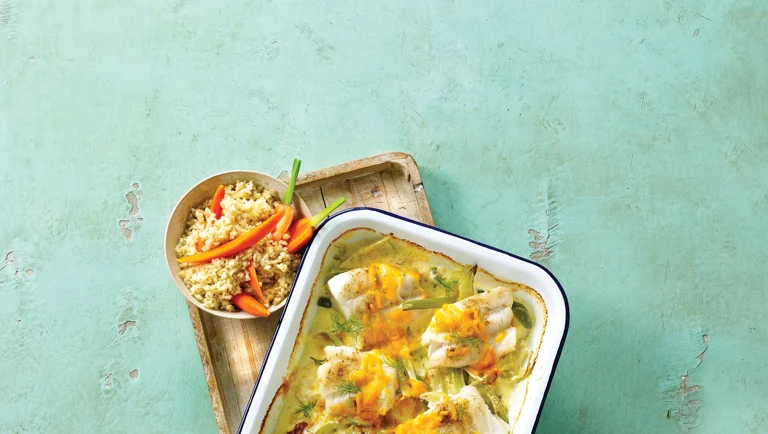 Baked Cod With Fennel, Lemons & Liquorice