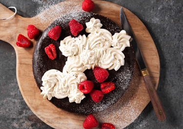 Kladdkaka med svarta bönor och flingsalt