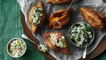 Bakad sötpotatis med två röror