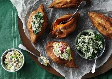Bakad sötpotatis med två röror