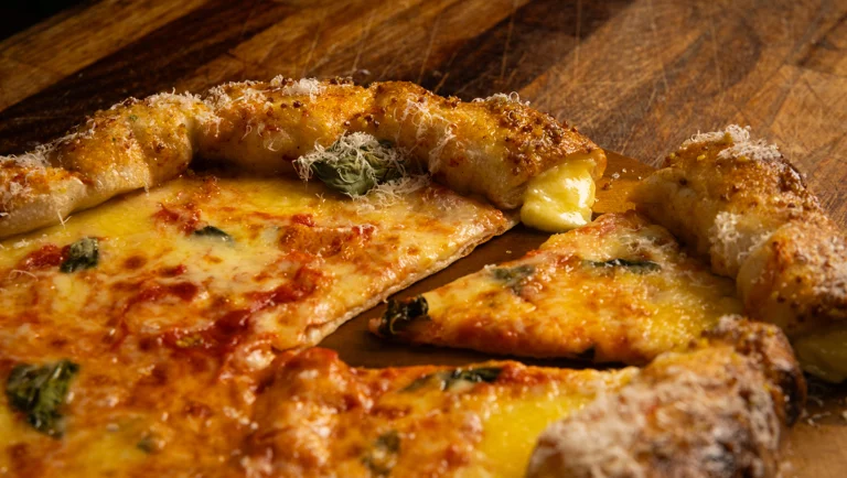 Cheddar-Stuffed Crust Pizza with Bourbon & Honey-Mustard Glaze
