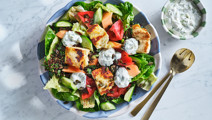 Halloumisallad med tzatziki