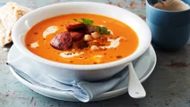 Tomat- och chorizosoppa