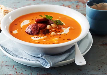 Tomat- och chorizosoppa