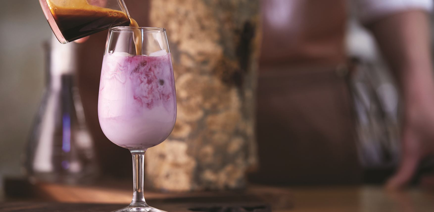 IJskoffie met bosbes