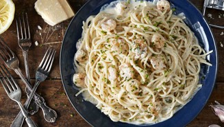 Sitruunainen katkarapupasta