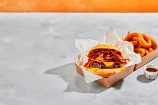 Smoked Bourbon BBQ Cheese & Bacon Burger