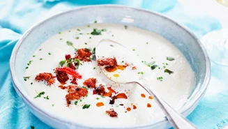 Cappuccino på vita bönor med chorizo