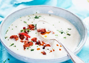 Cappuccino på vita bönor med chorizo