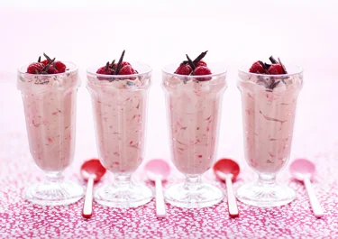 Hallonparfait med choklad