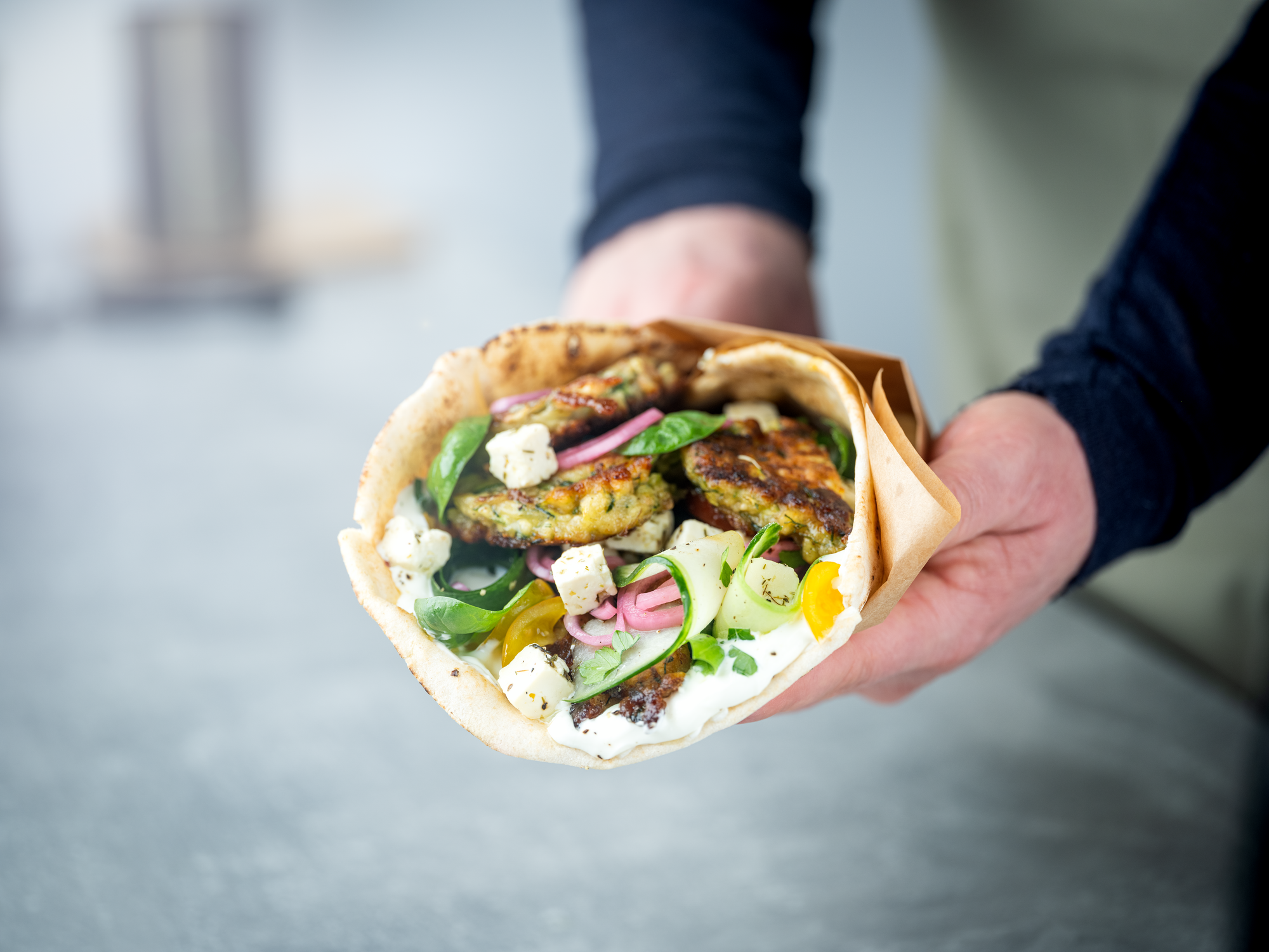 Flatbread aux beignets de courgettes