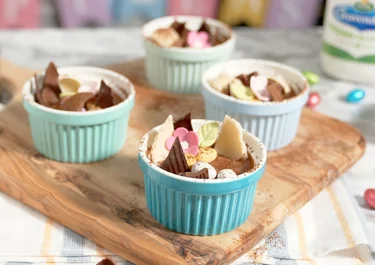 3 ingredient easter chocolate pots