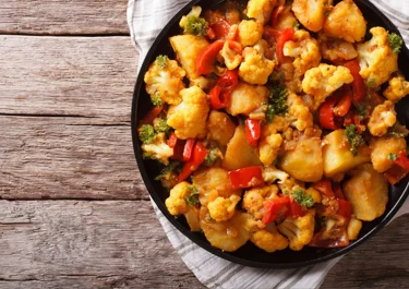 Potato Curry with Cauliflower and Cilantro