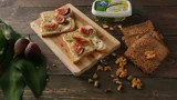 White Toast Bread with Puck Labneh and Fresh Fig