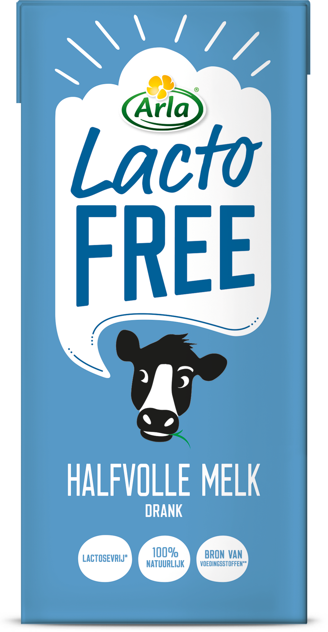 Lactosevrije houdbare halfvolle melkdrank