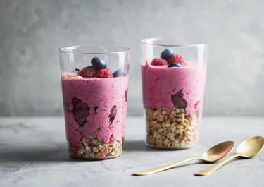 Hallon- och blåbärssmoothie