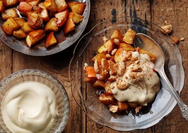 Stekta äpplen med dulce de leche