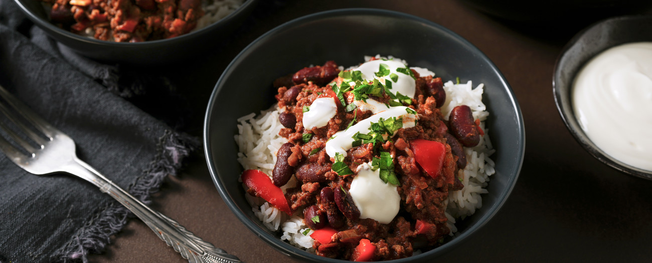Chili con Carne med tillbehör