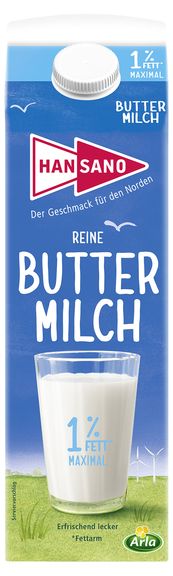 Reine Buttermilch 1% 1 Liter