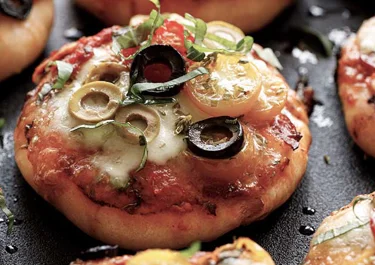 Mini pizzas de mozzarella