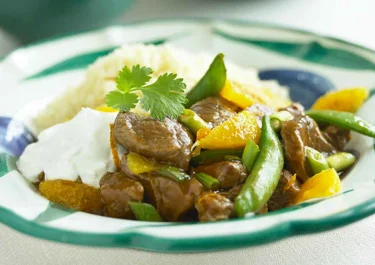 Lamm med apelsin och sugarsnaps