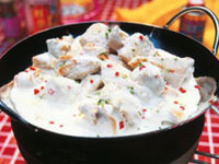 Kyckling i lime- och kokossås