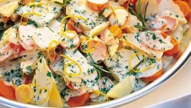 Gräddkokta rotfrukter med citron och rosmarin