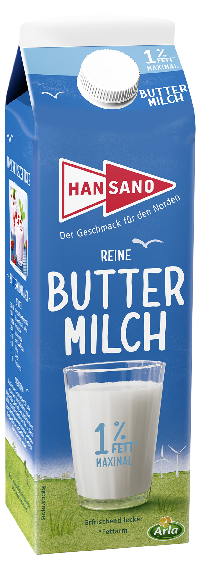 Frische Reine Buttermilch 1% 1L