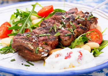 Grillad entrecote på spett
