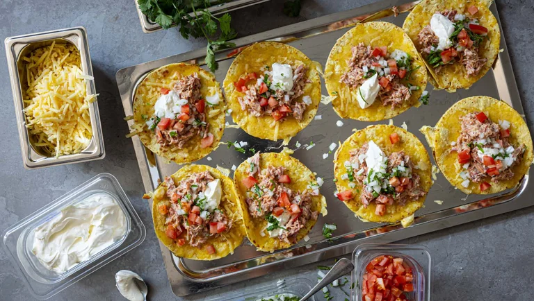 Små tacos med  skinke