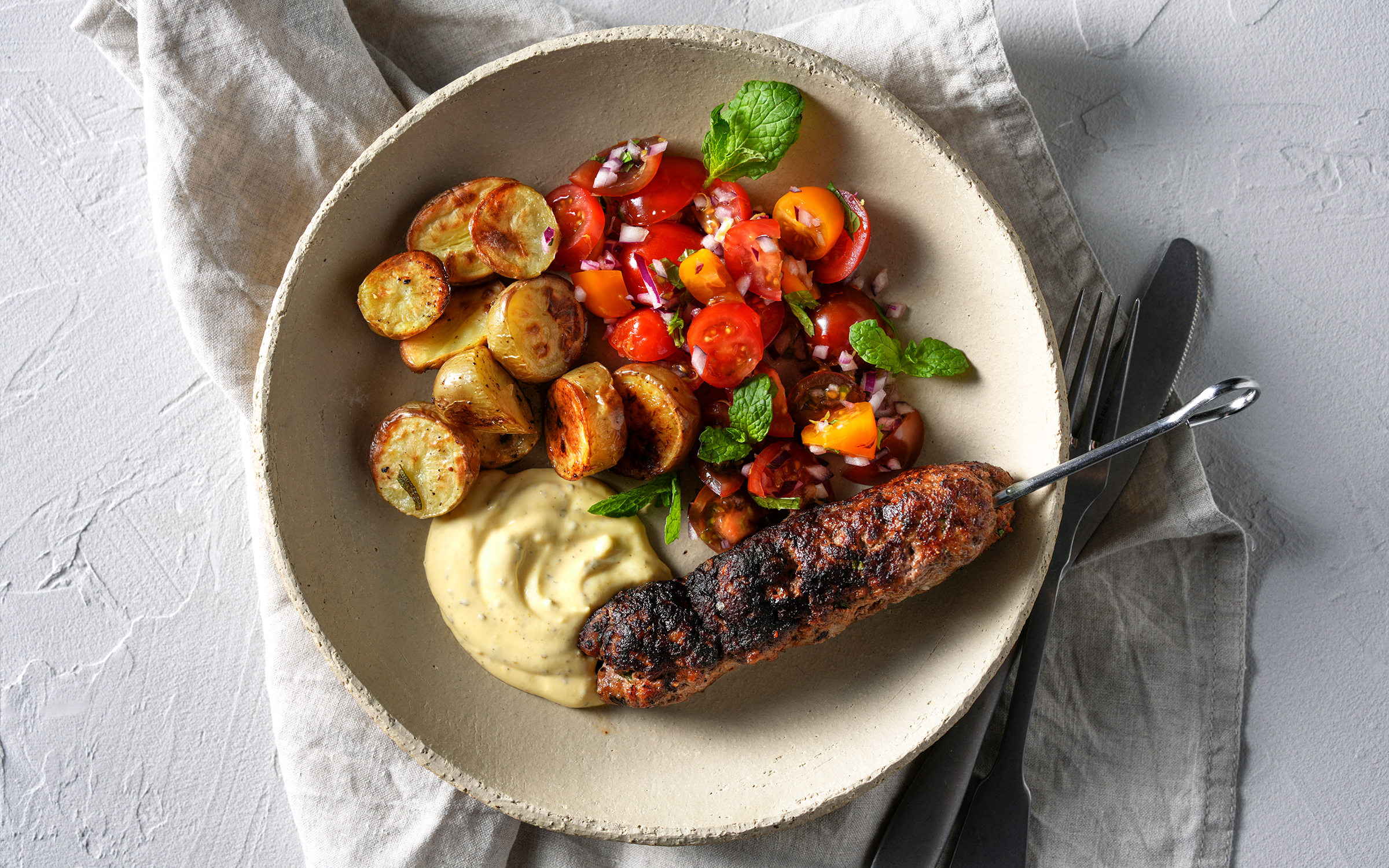 Köttfärsspett med bearnaise