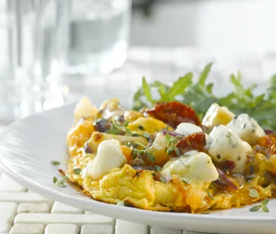 Frittata with chorizo and Blue
