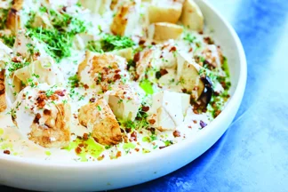 Helbakt selleri med kremet ost og dillolje