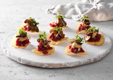 Bifftartar med sojasvamp och brynt smörmajonnäs