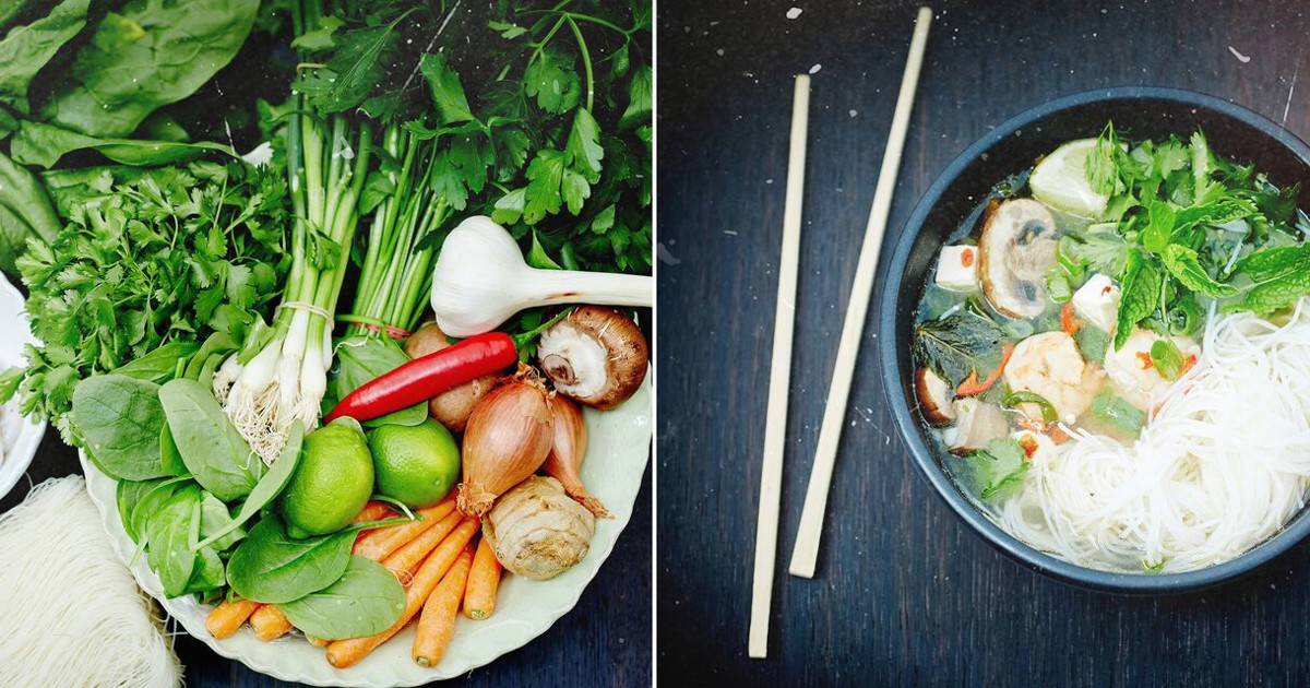 Konge Reker Oppskrift på vietnamesisk pho med kongereker | Arla - Oppskrift | Arla ...