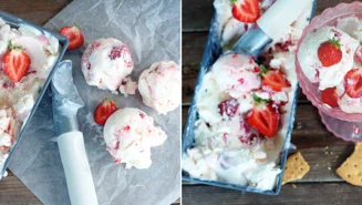 Domowe lody sernikowo-truskawkowe