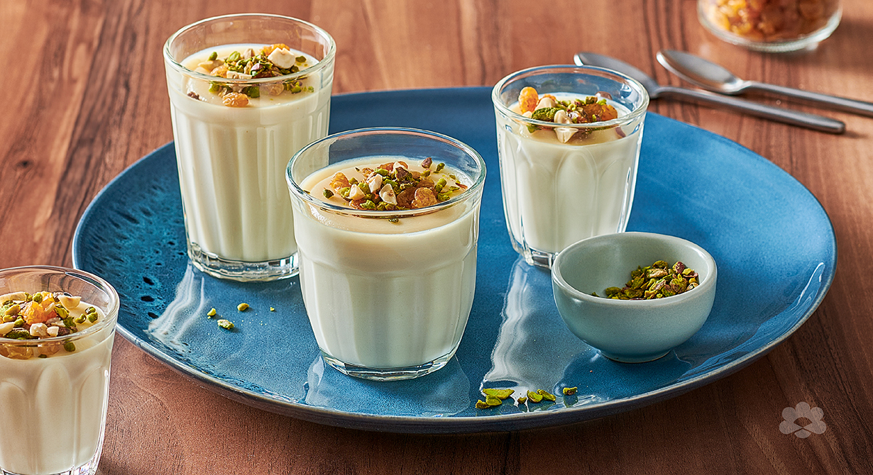 المهلبية بالقشطة والمكسرات