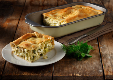 Πρασόπιτα με Τυριά και Χωριάτικο Φύλλο