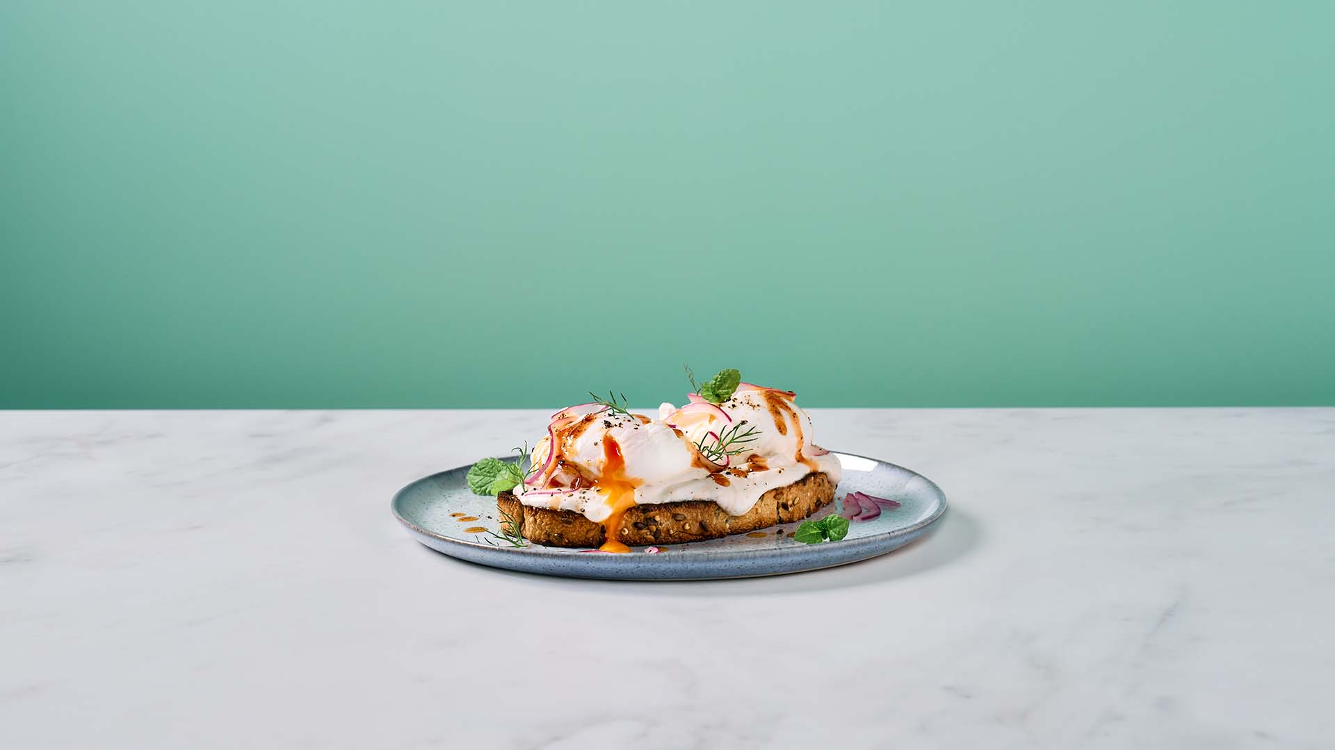 Lactose free harissa eggs on toast