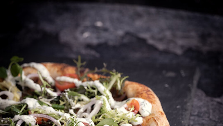 Pizza med shawarma