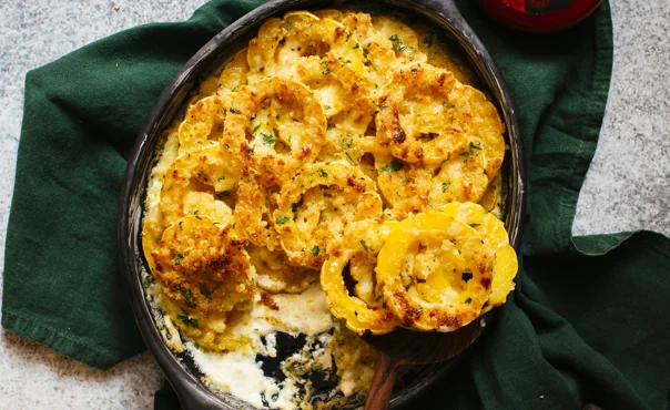 Creamy Squash and Gouda Gratin