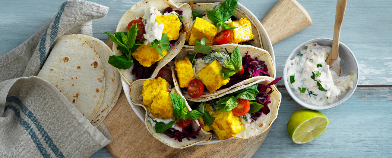 Taco med paneer och raita