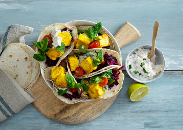 Taco med paneer och raita