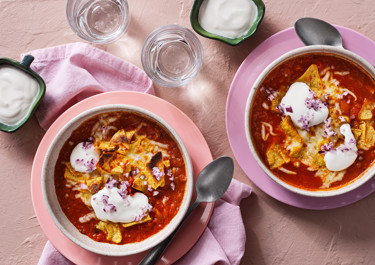 Gratinerad tomatsoppa med nachos