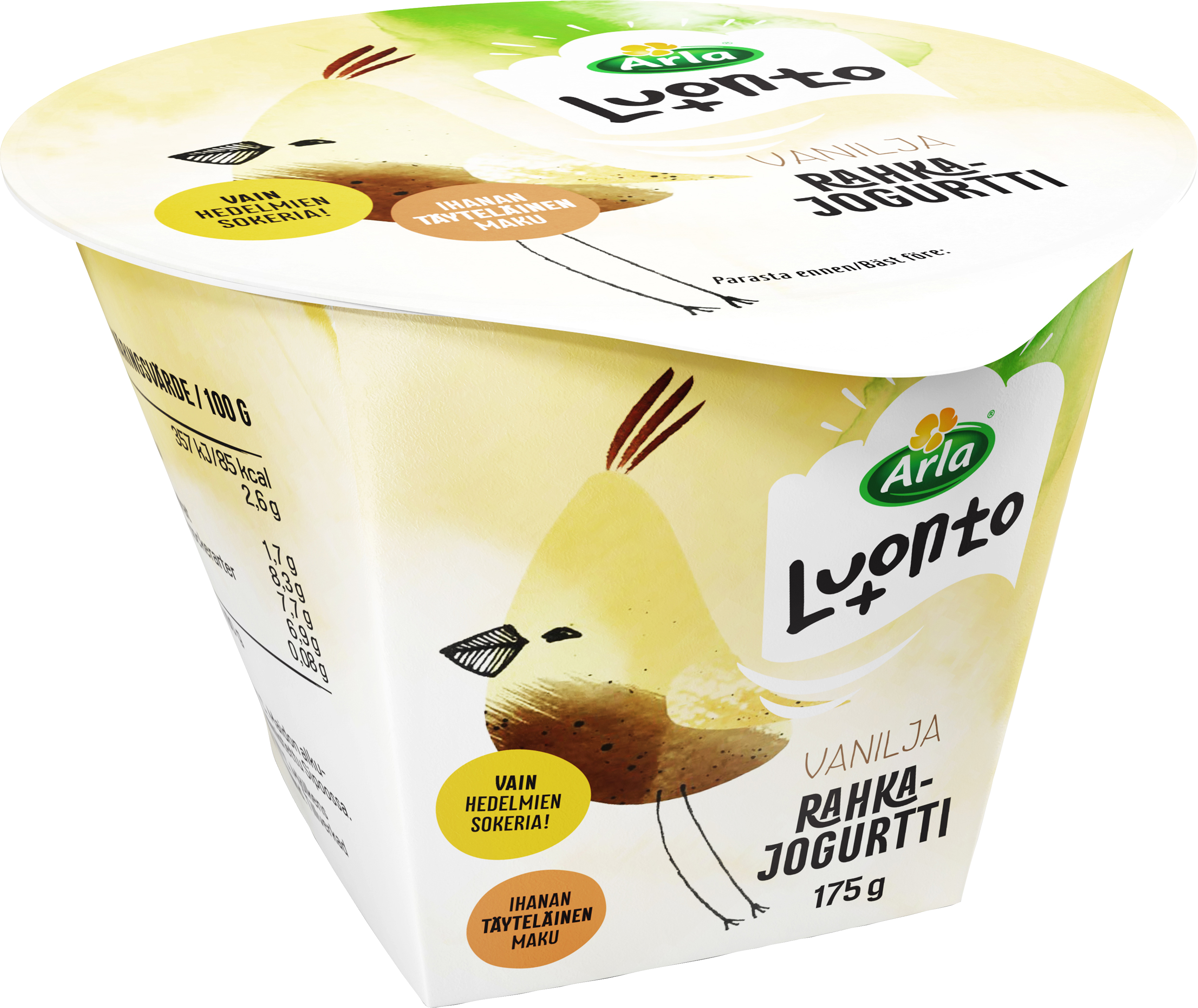 Arla Luonto+ vaniljarahkajogurtti 175g laktoositon